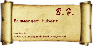 Biswanger Hubert névjegykártya